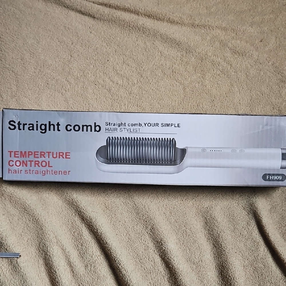 Straight Comb Hair Straightener - White